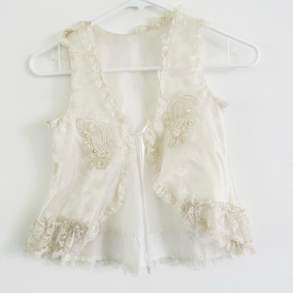 Vintage Cream Lace Vest